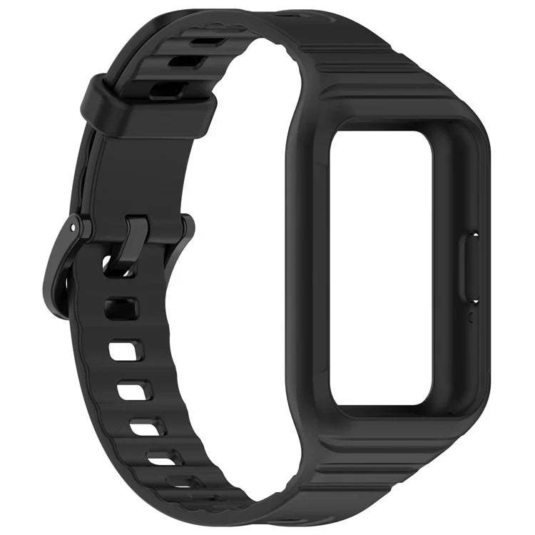 For Samsung Galaxy Fit3 Integrated Silicone Strap with Watch Case Replacement Wrist Band