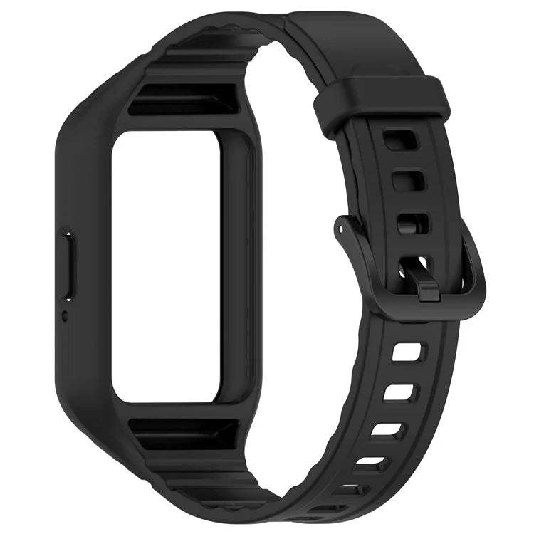 For Samsung Galaxy Fit3 Integrated Silicone Strap with Watch Case Replacement Wrist Band