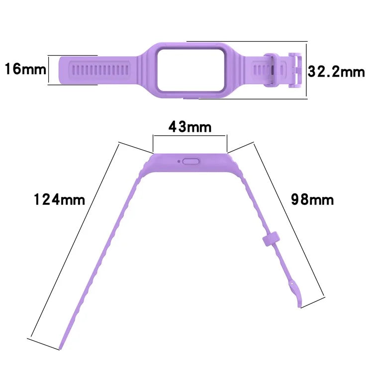 For Samsung Galaxy Fit3 Integrated Silicone Strap with Watch Case Replacement Wrist Bandish Green