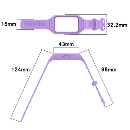 For Samsung Galaxy Fit3 Integrated Silicone Strap with Watch Case Replacement Wrist Bandish Green