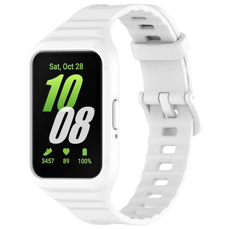 For Samsung Galaxy Fit3 Integrated Silicone Strap with Watch Case Replacement Wrist Band