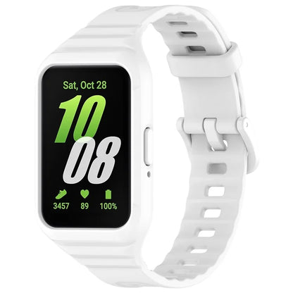 For Samsung Galaxy Fit3 Integrated Silicone Strap with Watch Case Replacement Wrist Band