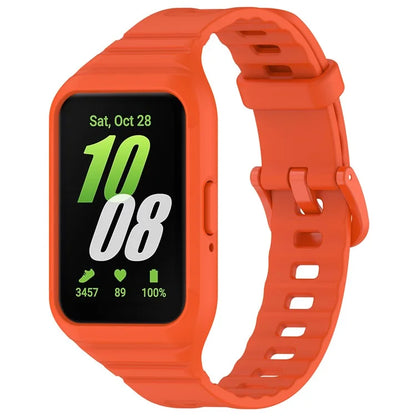 For Samsung Galaxy Fit3 Integrated Silicone Strap with Watch Case Replacement Wrist Band
