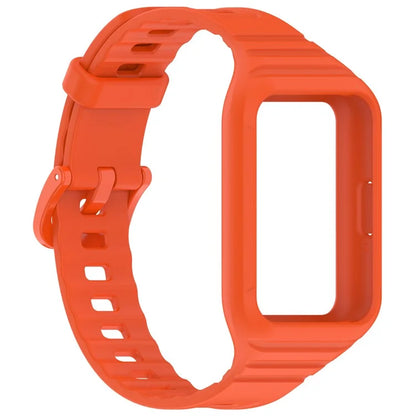 For Samsung Galaxy Fit3 Integrated Silicone Strap with Watch Case Replacement Wrist Band