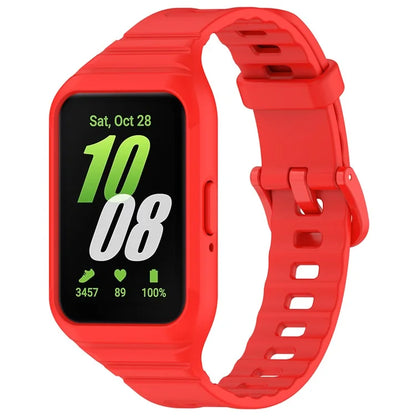 For Samsung Galaxy Fit3 Integrated Silicone Strap with Watch Case Replacement Wrist Band