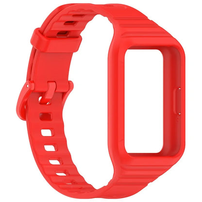 For Samsung Galaxy Fit3 Integrated Silicone Strap with Watch Case Replacement Wrist Band