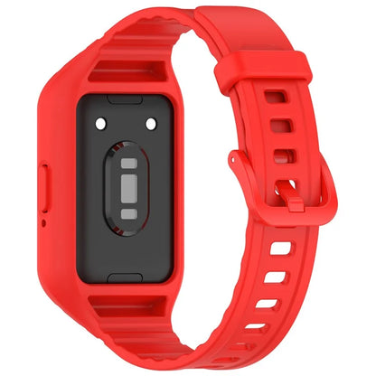 For Samsung Galaxy Fit3 Integrated Silicone Strap with Watch Case Replacement Wrist Band