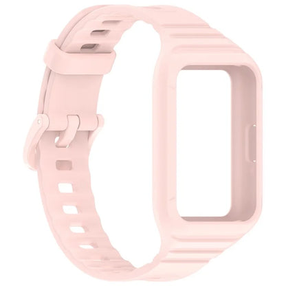 For Samsung Galaxy Fit3 Integrated Silicone Strap with Watch Case Replacement Wrist Band