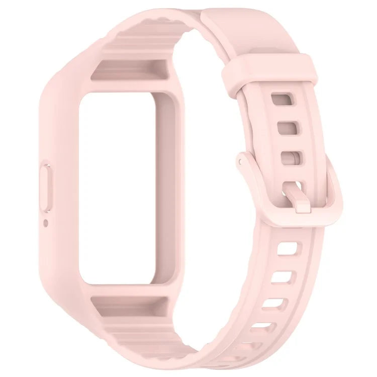 For Samsung Galaxy Fit3 Integrated Silicone Strap with Watch Case Replacement Wrist Band