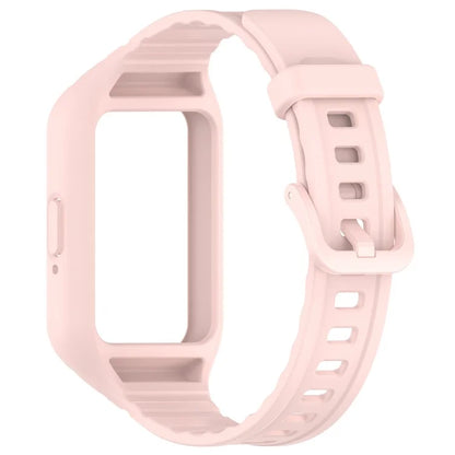 For Samsung Galaxy Fit3 Integrated Silicone Strap with Watch Case Replacement Wrist Band