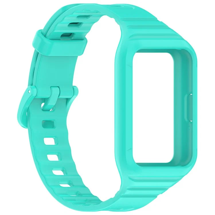 For Samsung Galaxy Fit3 Integrated Silicone Strap with Watch Case Replacement Wrist Band