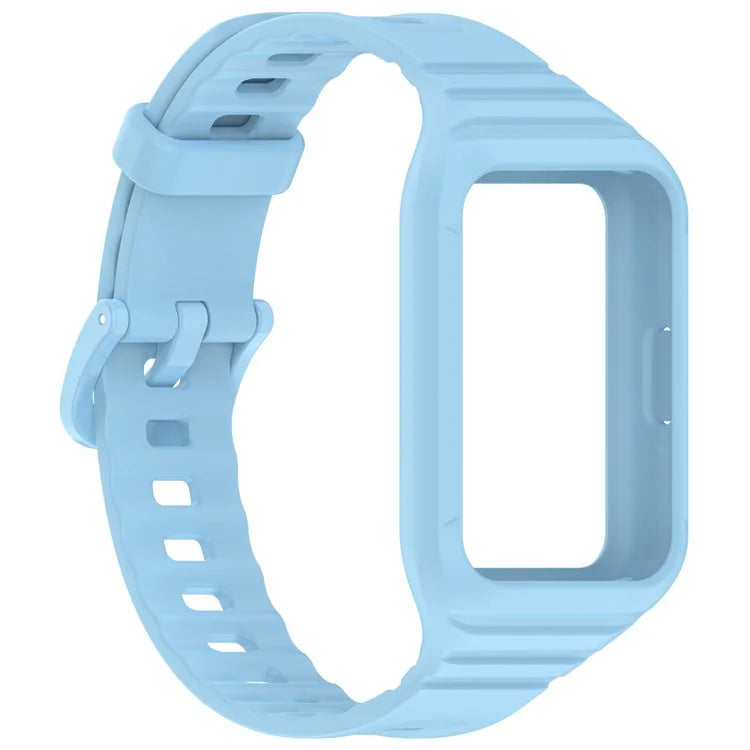 For Samsung Galaxy Fit3 Integrated Silicone Strap with Watch Case Replacement Wrist Band