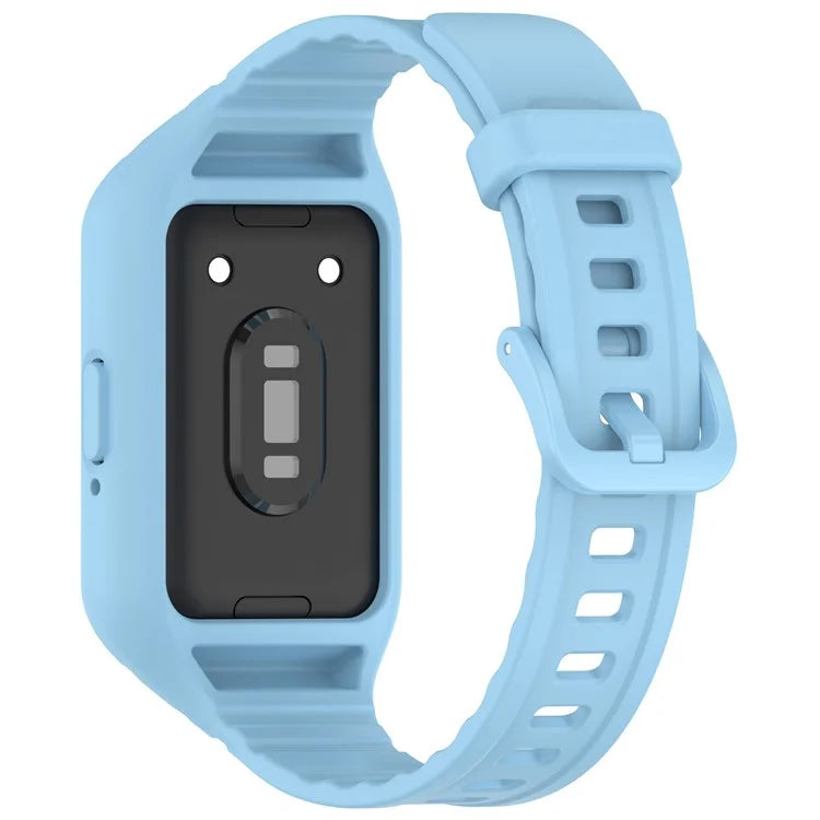 For Samsung Galaxy Fit3 Integrated Silicone Strap with Watch Case Replacement Wrist Band