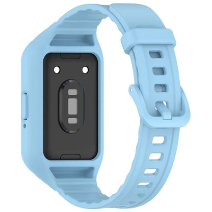For Samsung Galaxy Fit3 Integrated Silicone Strap with Watch Case Replacement Wrist Band