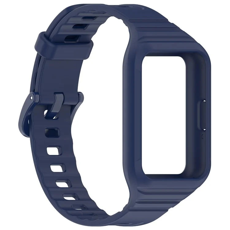For Samsung Galaxy Fit3 Integrated Silicone Strap with Watch Case Replacement Wrist Band