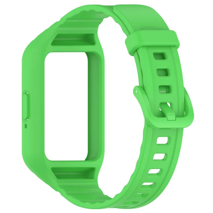 For Samsung Galaxy Fit3 Integrated Silicone Strap with Watch Case Replacement Wrist Band