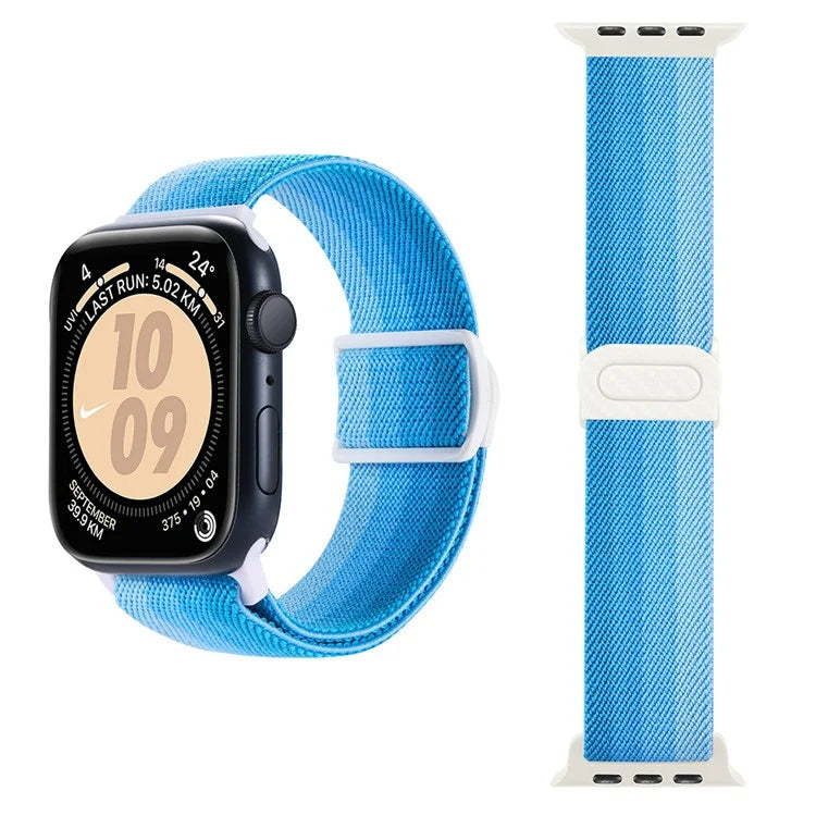 For Apple Watch Series 9 8 7 41mm / 6 5 4 SE (2022) SE (2023) SE 40mm / 3 2 1 38mm Watch Band Elastic Nylon Strap
