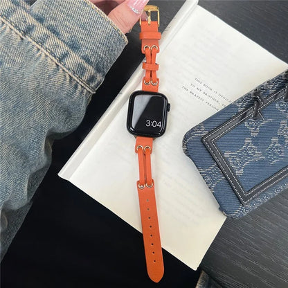 For Apple Watch Series 9 8 7 41mm / 6 5 4 SE (2023) SE (2022) SE 40mm / 3 2 1 38mm Band Genuine Cow Leather Wrist Strap