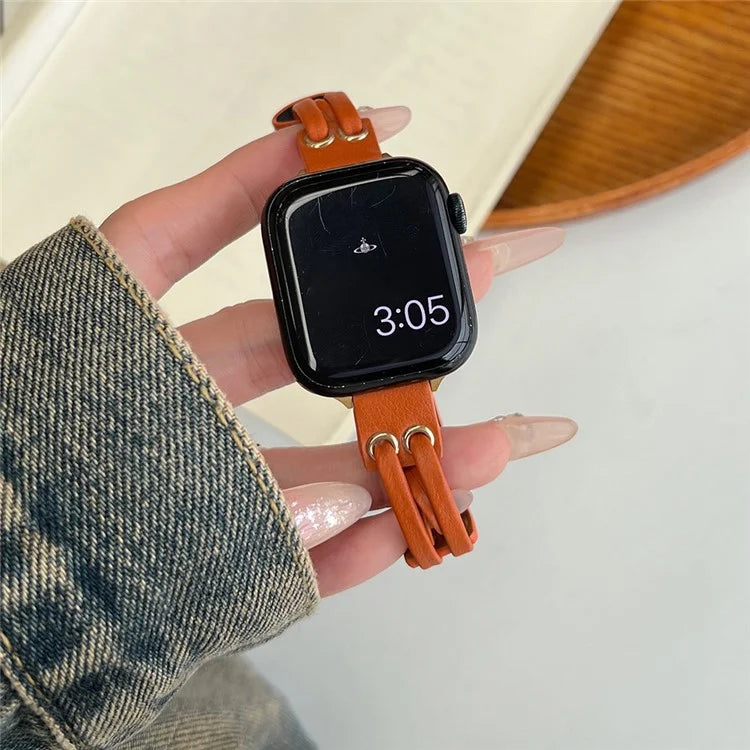 For Apple Watch Series 9 8 7 41mm / 6 5 4 SE (2023) SE (2022) SE 40mm / 3 2 1 38mm Band Genuine Cow Leather Wrist Strap