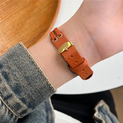 For Apple Watch Series 9 8 7 41mm / 6 5 4 SE (2023) SE (2022) SE 40mm / 3 2 1 38mm Band Genuine Cow Leather Wrist Strap
