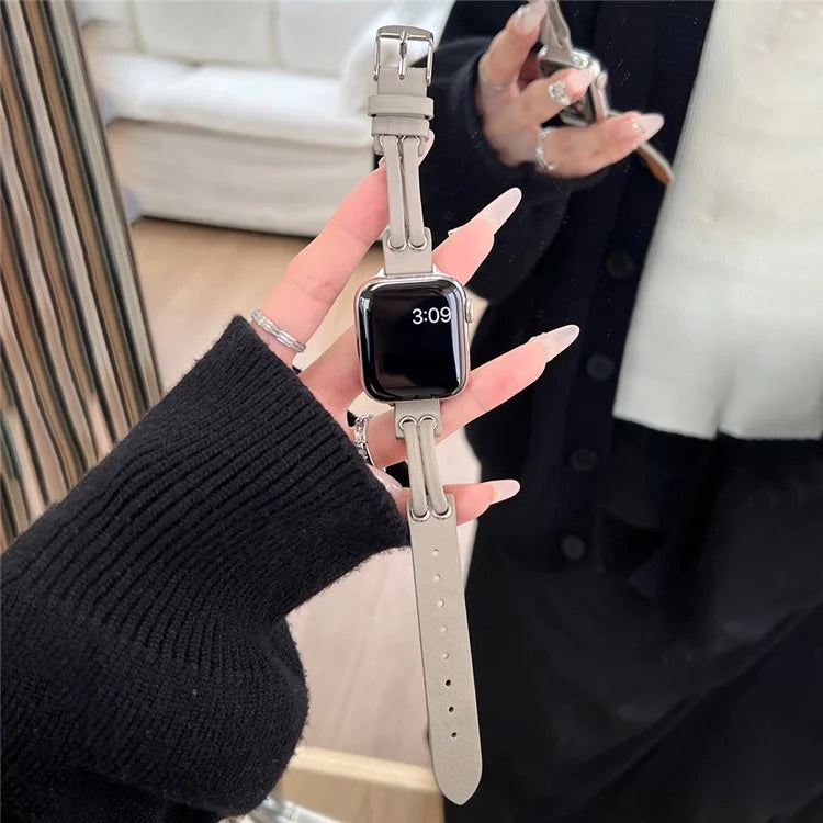 For Apple Watch Series 9 8 7 41mm / 6 5 4 SE (2023) SE (2022) SE 40mm / 3 2 1 38mm Band Genuine Cow Leather Wrist Strap