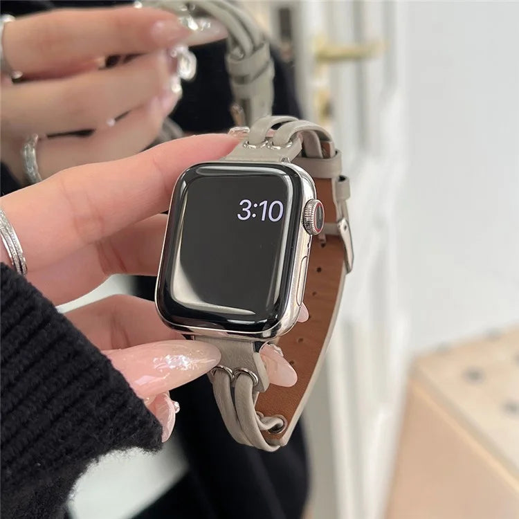 For Apple Watch Series 9 8 7 41mm / 6 5 4 SE (2023) SE (2022) SE 40mm / 3 2 1 38mm Band Genuine Cow Leather Wrist Strap