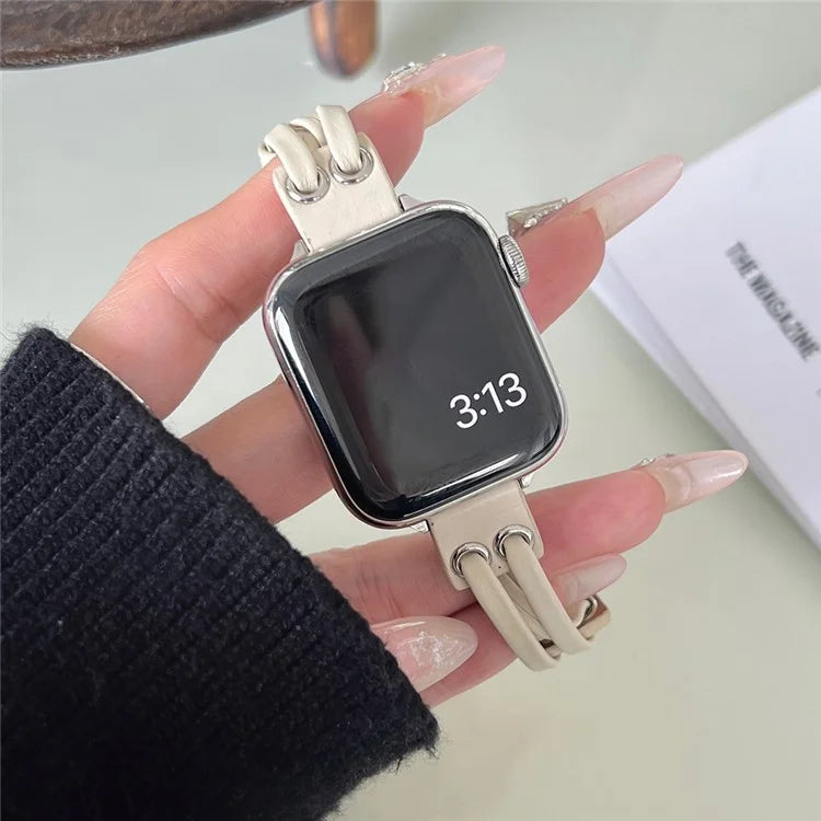 For Apple Watch Series 9 8 7 41mm / 6 5 4 SE (2023) SE (2022) SE 40mm / 3 2 1 38mm Band Genuine Cow Leather Wrist Strap
