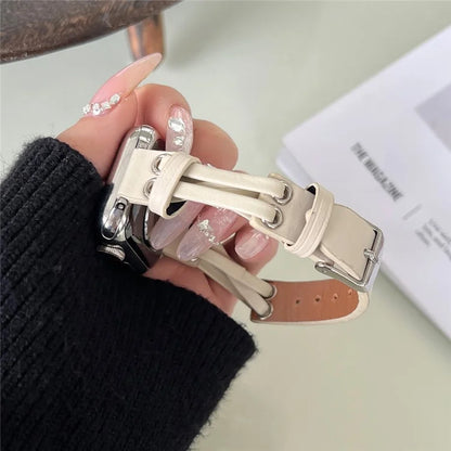 For Apple Watch Series 9 8 7 41mm / 6 5 4 SE (2023) SE (2022) SE 40mm / 3 2 1 38mm Band Genuine Cow Leather Wrist Strap