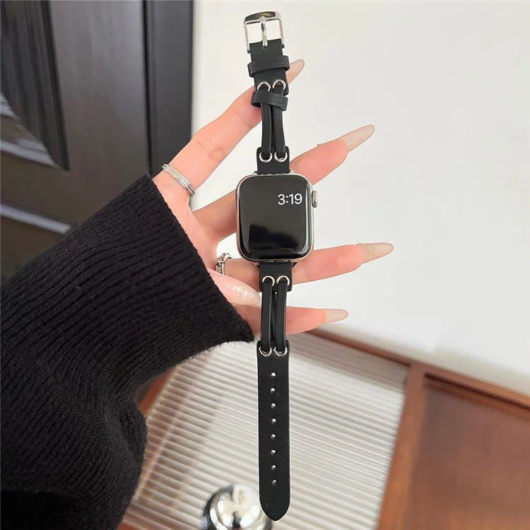 For Apple Watch Series 9 8 7 41mm / 6 5 4 SE (2023) SE (2022) SE 40mm / 3 2 1 38mm Band Genuine Cow Leather Wrist Strap