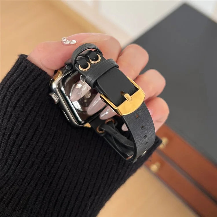 For Apple Watch Series 9 8 7 41mm / 6 5 4 SE (2023) SE (2022) SE 40mm / 3 2 1 38mm Band Genuine Cow Leather Wrist Strap
