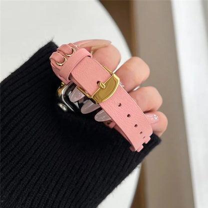 For Apple Watch Series 9 8 7 41mm / 6 5 4 SE (2023) SE (2022) SE 40mm / 3 2 1 38mm Band Genuine Cow Leather Wrist Strap