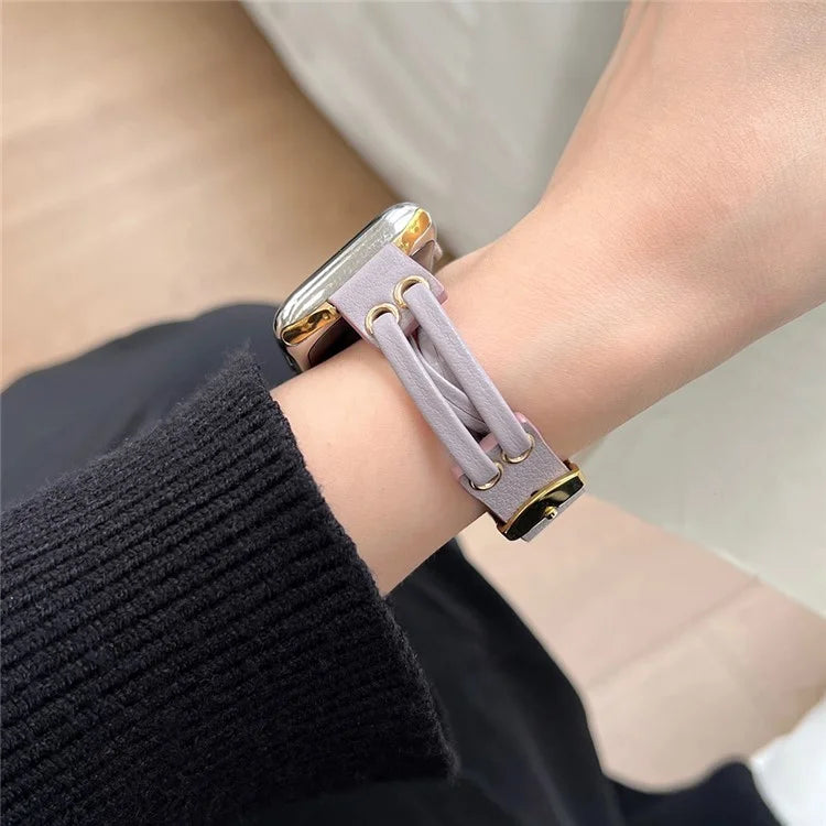For Apple Watch Series 9 8 7 41mm / 6 5 4 SE (2023) SE (2022) SE 40mm / 3 2 1 38mm Band Genuine Cow Leather Wrist Strap