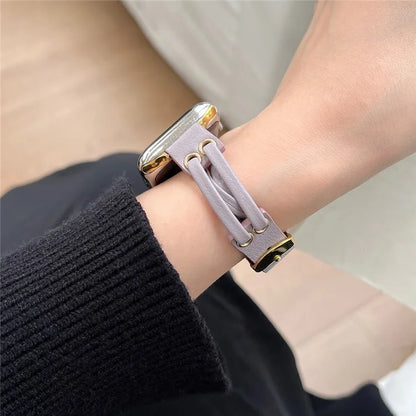 For Apple Watch Series 9 8 7 41mm / 6 5 4 SE (2023) SE (2022) SE 40mm / 3 2 1 38mm Band Genuine Cow Leather Wrist Strap