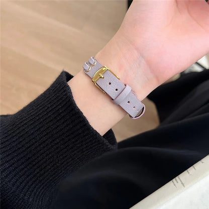 For Apple Watch Series 9 8 7 41mm / 6 5 4 SE (2023) SE (2022) SE 40mm / 3 2 1 38mm Band Genuine Cow Leather Wrist Strap