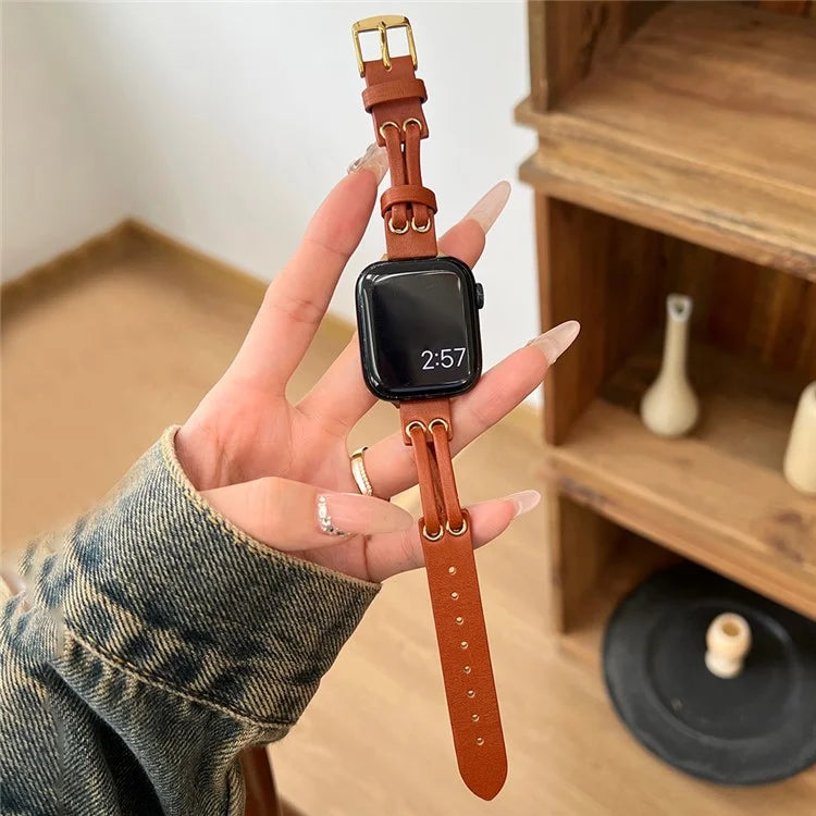 For Apple Watch Ultra 2 Ultra 49mm / 9 8 7 45mm / 6 5 4 SE (2023) SE (2022) SE 44mm / 3 2 1 42mm Genuine Cow Leather Watchband