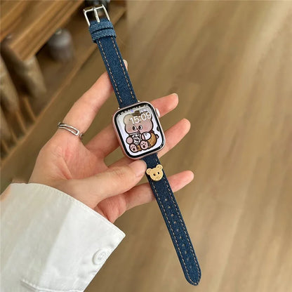 For Apple Watch Ultra 2 Ultra 49mm / 9 8 7 45mm / 6 5 4 SE (2023) SE (2022) SE 44mm / 3 2 1 42mm Denim Watch Strap