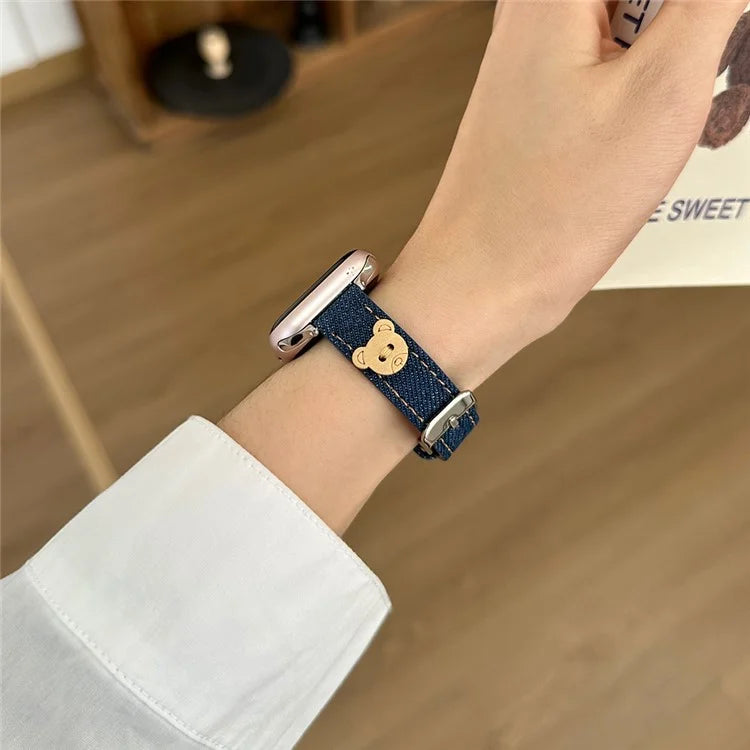 For Apple Watch Ultra 2 Ultra 49mm / 9 8 7 45mm / 6 5 4 SE (2023) SE (2022) SE 44mm / 3 2 1 42mm Denim Watch Strap