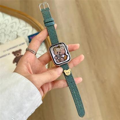 For Apple Watch Ultra 2 Ultra 49mm / 9 8 7 45mm / 6 5 4 SE (2023) SE (2022) SE 44mm / 3 2 1 42mm Denim Watch Strap