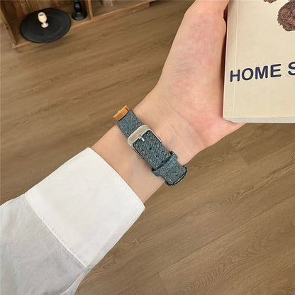 For Apple Watch Ultra 2 Ultra 49mm / 9 8 7 45mm / 6 5 4 SE (2023) SE (2022) SE 44mm / 3 2 1 42mm Denim Watch Strap