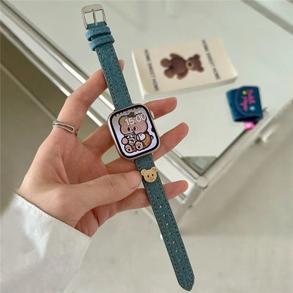 For Apple Watch Ultra 2 Ultra 49mm / 9 8 7 45mm / 6 5 4 SE (2023) SE (2022) SE 44mm / 3 2 1 42mm Denim Watch Strap