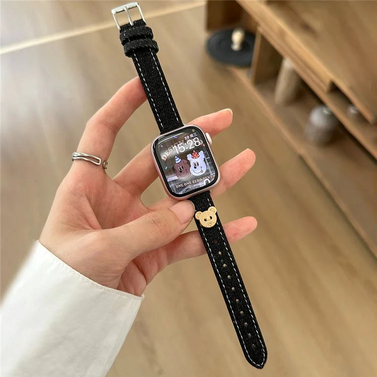 For Apple Watch Ultra 2 Ultra 49mm / 9 8 7 45mm / 6 5 4 SE (2023) SE (2022) SE 44mm / 3 2 1 42mm Denim Watch Strap