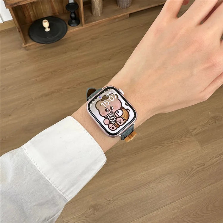For Apple Watch Series 9 8 7 41mm / 6 5 4 SE (2023) SE (2022) SE 40mm / 3 2 1 38mm Denim Watch Band