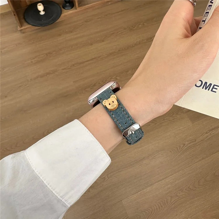 For Apple Watch Series 9 8 7 41mm / 6 5 4 SE (2023) SE (2022) SE 40mm / 3 2 1 38mm Denim Watch Band