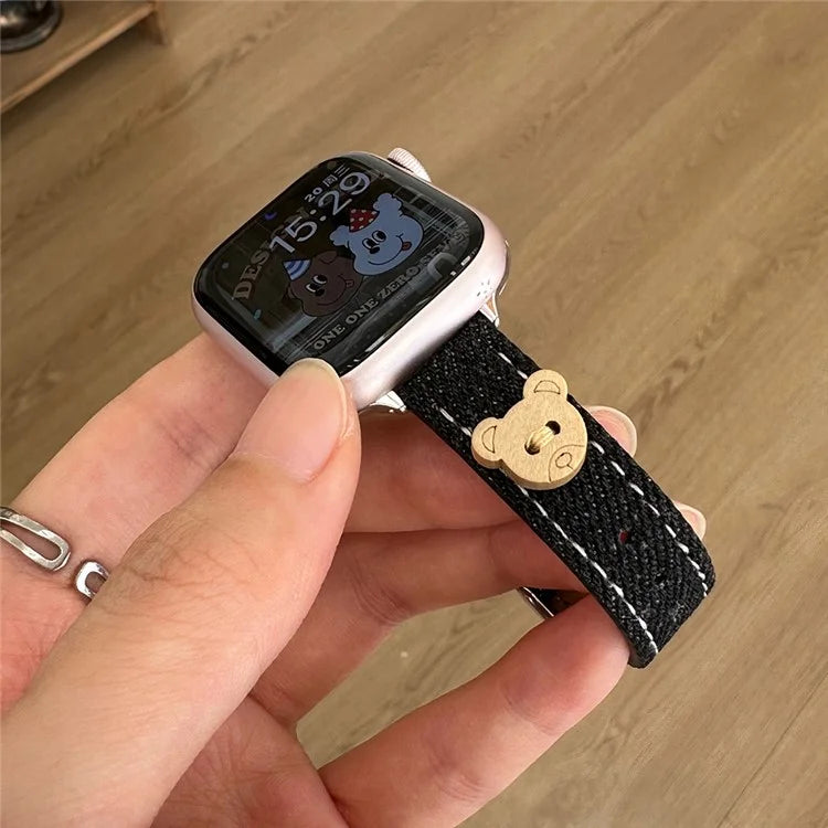 For Apple Watch Series 9 8 7 41mm / 6 5 4 SE (2023) SE (2022) SE 40mm / 3 2 1 38mm Denim Watch Band
