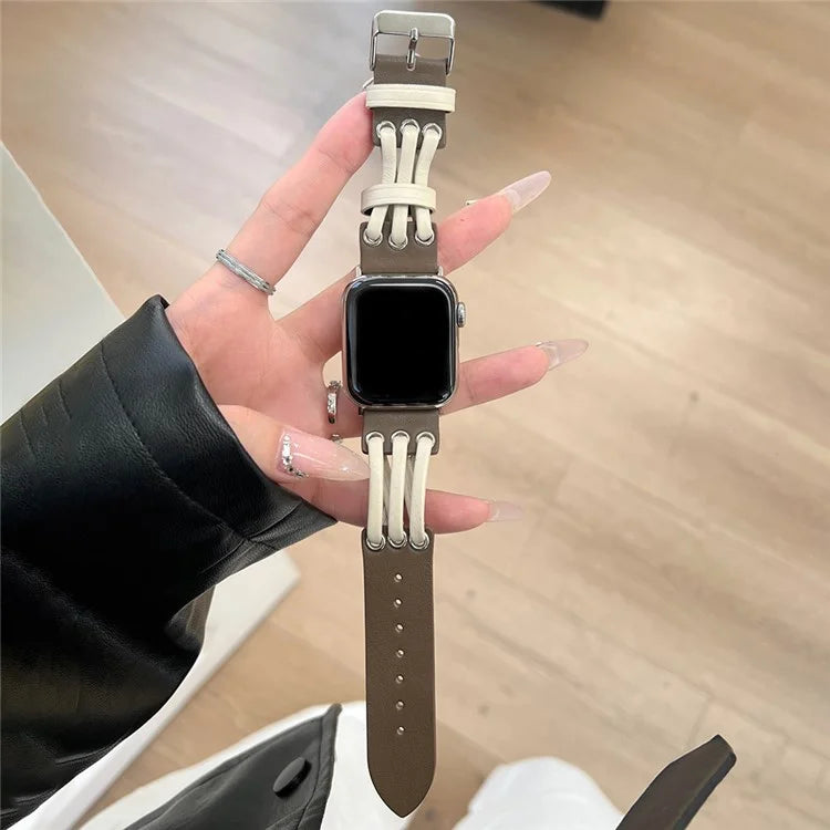 For Apple Watch Series 9 8 7 41mm / 6 5 4 SE (2023) SE (2022) SE 40mm / 3 2 1 38mm Genuine Cow Leather Watch Band