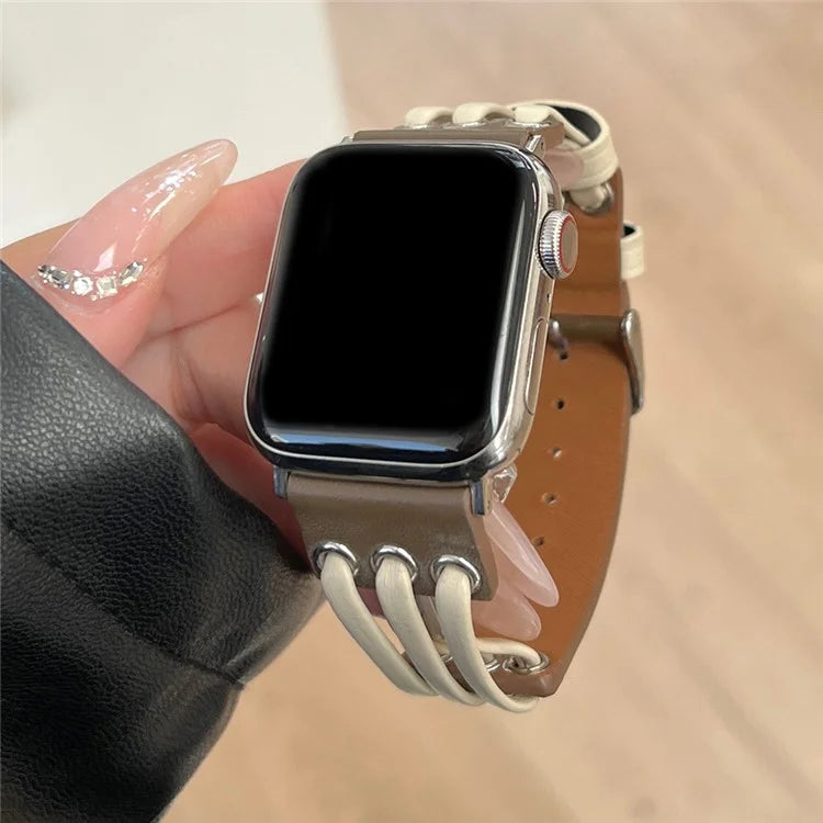 For Apple Watch Series 9 8 7 41mm / 6 5 4 SE (2023) SE (2022) SE 40mm / 3 2 1 38mm Genuine Cow Leather Watch Band