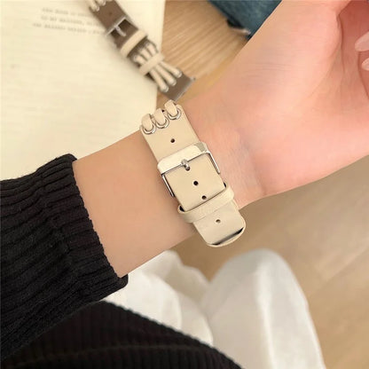 For Apple Watch Series 9 8 7 41mm / 6 5 4 SE (2023) SE (2022) SE 40mm / 3 2 1 38mm Genuine Cow Leather Watch Band