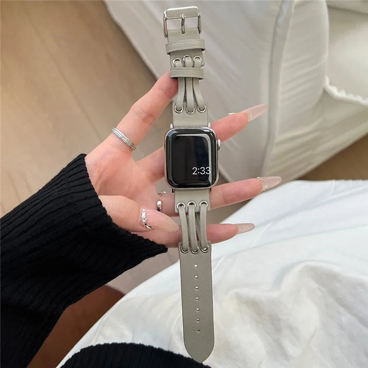 For Apple Watch Series 9 8 7 41mm / 6 5 4 SE (2023) SE (2022) SE 40mm / 3 2 1 38mm Genuine Cow Leather Watch Band