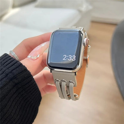 For Apple Watch Series 9 8 7 41mm / 6 5 4 SE (2023) SE (2022) SE 40mm / 3 2 1 38mm Genuine Cow Leather Watch Band