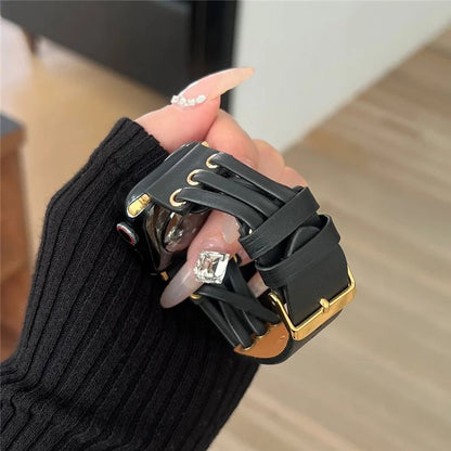 For Apple Watch Series 9 8 7 41mm / 6 5 4 SE (2023) SE (2022) SE 40mm / 3 2 1 38mm Genuine Cow Leather Watch Band